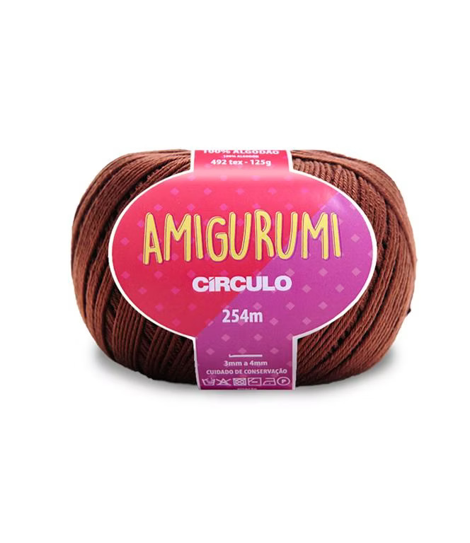 450642-7569 Amigurumi Cotton Choklad brun